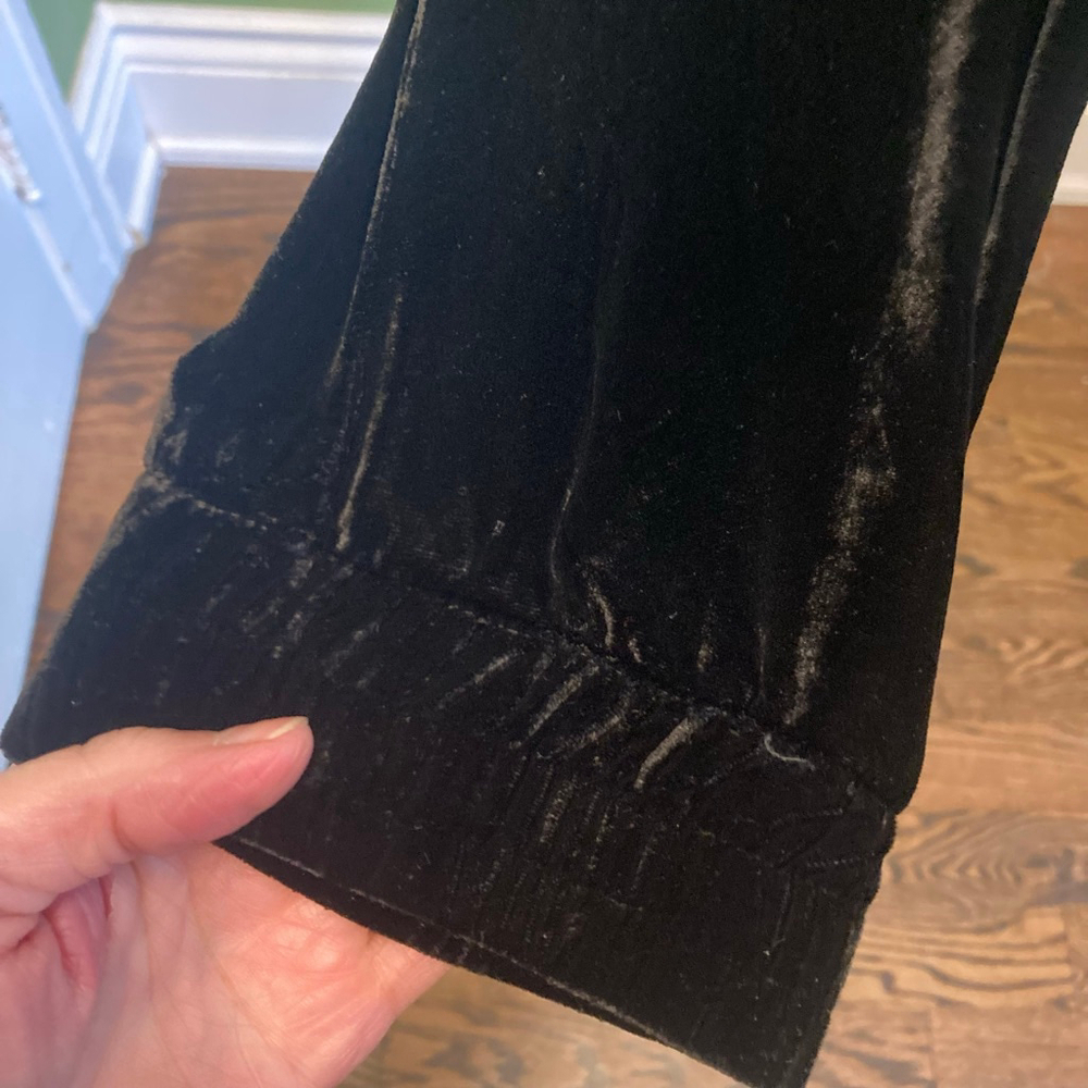 Women's Young, Fabulous & Broke Black Velvet Track Pants M - Picture 5 of 7